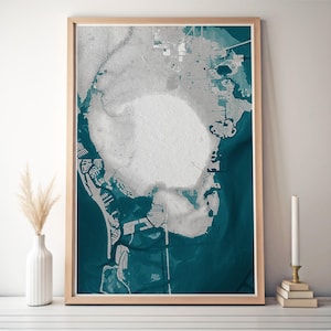 St. Petersburg Florida kaart print cadeau nieuw huis cadeau Florida kaart cadeau decor kust kaart cadeau decor Florida muur kaart St. Petersburg Art Print