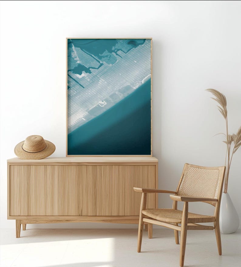 Wildwood bathymetric wall art — ocean depth map coastal decor