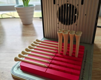 Golf Tee Laser Engraving Jig - Wood Template Included, perfect fit on Xtool F1 and F2