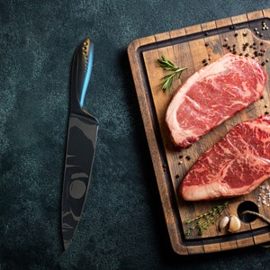 8-inch German Steel Black Oxide Chef Knife Halloween