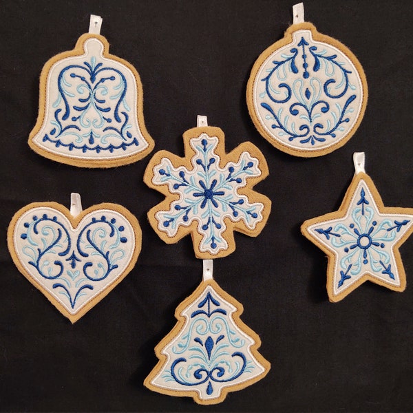 Delft Blue Christmas Cookie Ornaments