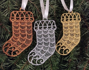 Stocking Ornament Metallic