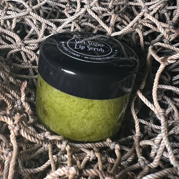 Green Tea + Matcha Lip Scrub | 100% Organic | Vitamin C Powerhouse | Brightening Lip Scrub | Dark Lips Scrub | Plumps Lips | Antioxidant