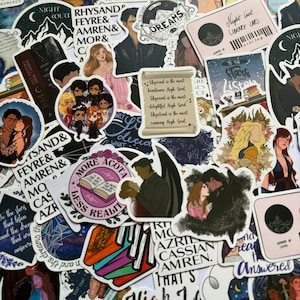 Pack d'autocollants ACOTAR | Réserver des articles | Stickers Kindle | livre d'amour | Cadeau pour amoureux des livres | Réserver Girlie | Trempette porte-bonheur | Remplisseur de bas |