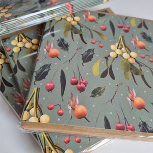 Christmas Mistletoe Botanical Greetings Card Packs of 8. Seconds Sale