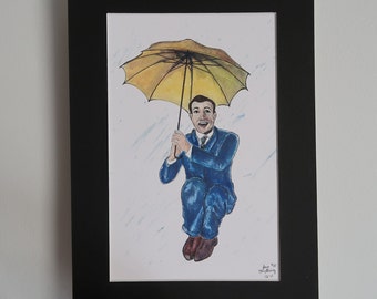 『Singin&#39; in the Rain』　蜜蝋画　絵画　イラスト　インテリア Singin' in the Rain』 蜜蝋画 絵画 イラスト インテリア Singin