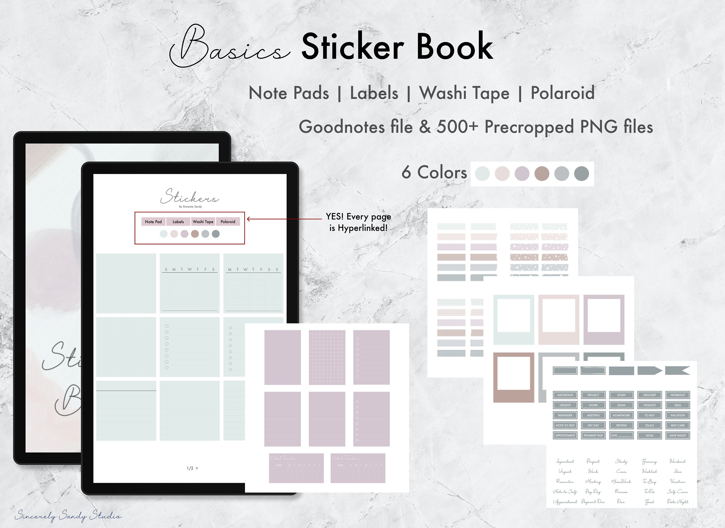 Basics Sticker Book | Goodnotes File + Precropped PNG Files ...