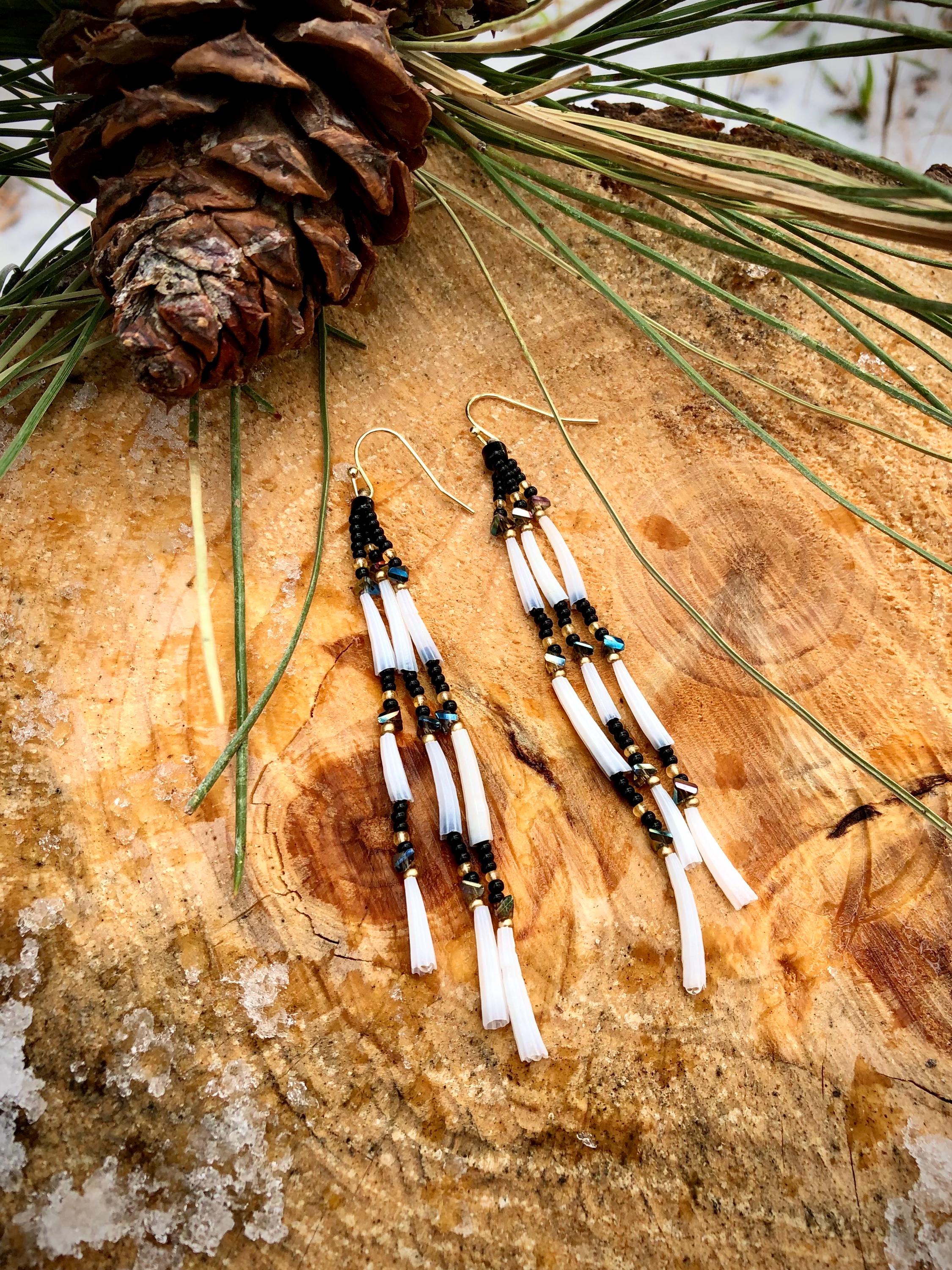 Earrings dangle with 14k gold hooks for sensitive ears - two lengths