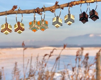 Handmade Beaded Earrings with Mini Stainless Steel Hoops
