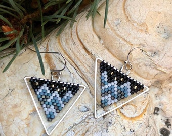 Glacier Mountains Beaded Earrings