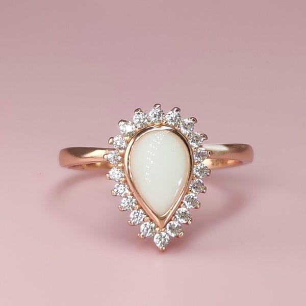 Love Catcher DIY-ringset, zilveren halo-druppelring, aandenken gemaakt van melk, cadeau voor vrouw Kerstmis/jubileum/verjaardag/moederdagcadeau