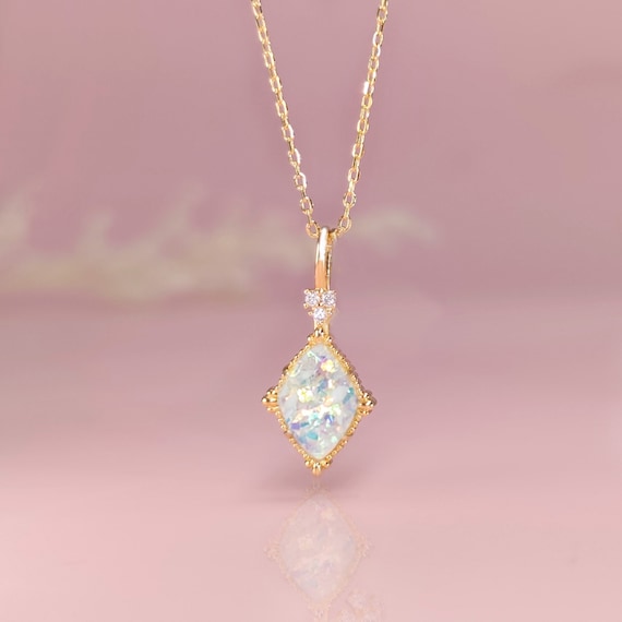 Solid Gold Cremation Ashes Diamond Shape Necklace DIY Ashes Jewelry Kit Pet Ashes Necklace Memorial Jewelry solid Gold Cremation Necklace Etsy