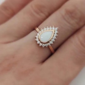 DIY Breastmilk Ring Kit, Breastmilk Jewelry, Sterling Silver Halo Teardrop Ring, Anniversary/Birthday/Mother&#39;s Day Gifts,Christmas Gift Wrap