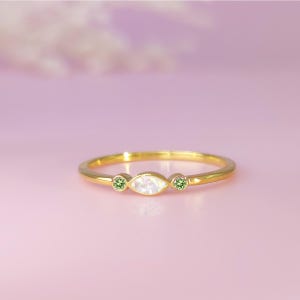 DIY Gold Birthstone Marquise Ashes Ring| DIY Ashes Jewelry Kit, Pet Ashes  Ring, Pet Keepsake，Memorial Jewelry, Solid Gold Cremation Ring