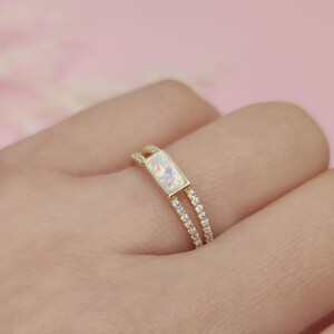 Aangepaste dubbele band rechthoekige asring, herdenkingsring crematie, crematiesieraden, gepersonaliseerde aandenkenring