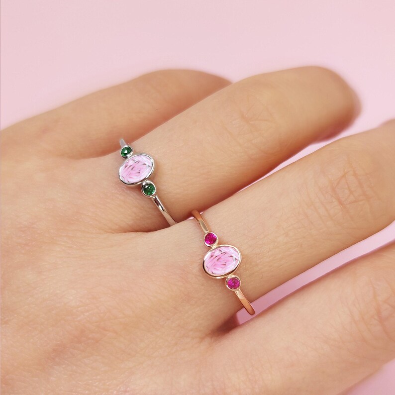 DIY Birthstone Oval Pregnancy Ring, Pregnancy Test Cap Jewelry Kit, Miscarriage Keepsake, Handmade Jewelry, Handmade Gift, Personalized Ring image 4