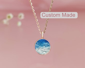 Collana personalizzata con ceneri Waves of Eternity – Ciondolo per gioielli da cremazione / Collana commemorativa con ceneri trasformate in gioielli per i propri cari
