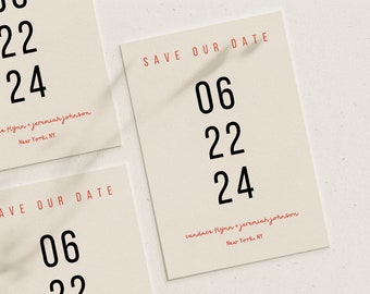 Modern Minimalist Save the Date Template (Digital Download)