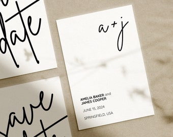 Modern Minimalist Save the Date Template (Digital Download)