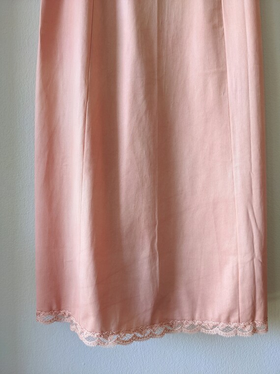 Vintage Peach Slip, 70s Satin Slip, Peach Lingeri… - image 4