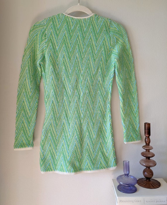 Green Knit Cardigan, Mod Sweater, Green Cardigan,… - image 6