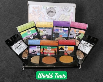 World Spices Blends Geschenkset - Atlas Aromen, Holzspäne & Rezepte