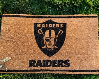 Raiders Doormat| Raiders Home decor| Raiders| Raiders Coir Doormat| Football home decor| Raiders Customizable