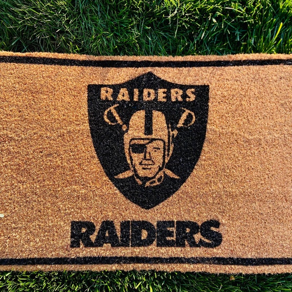 Raiders Doormat| Raiders Home decor| Raiders| Raiders Coir Doormat| Football home decor| Raiders Customizable