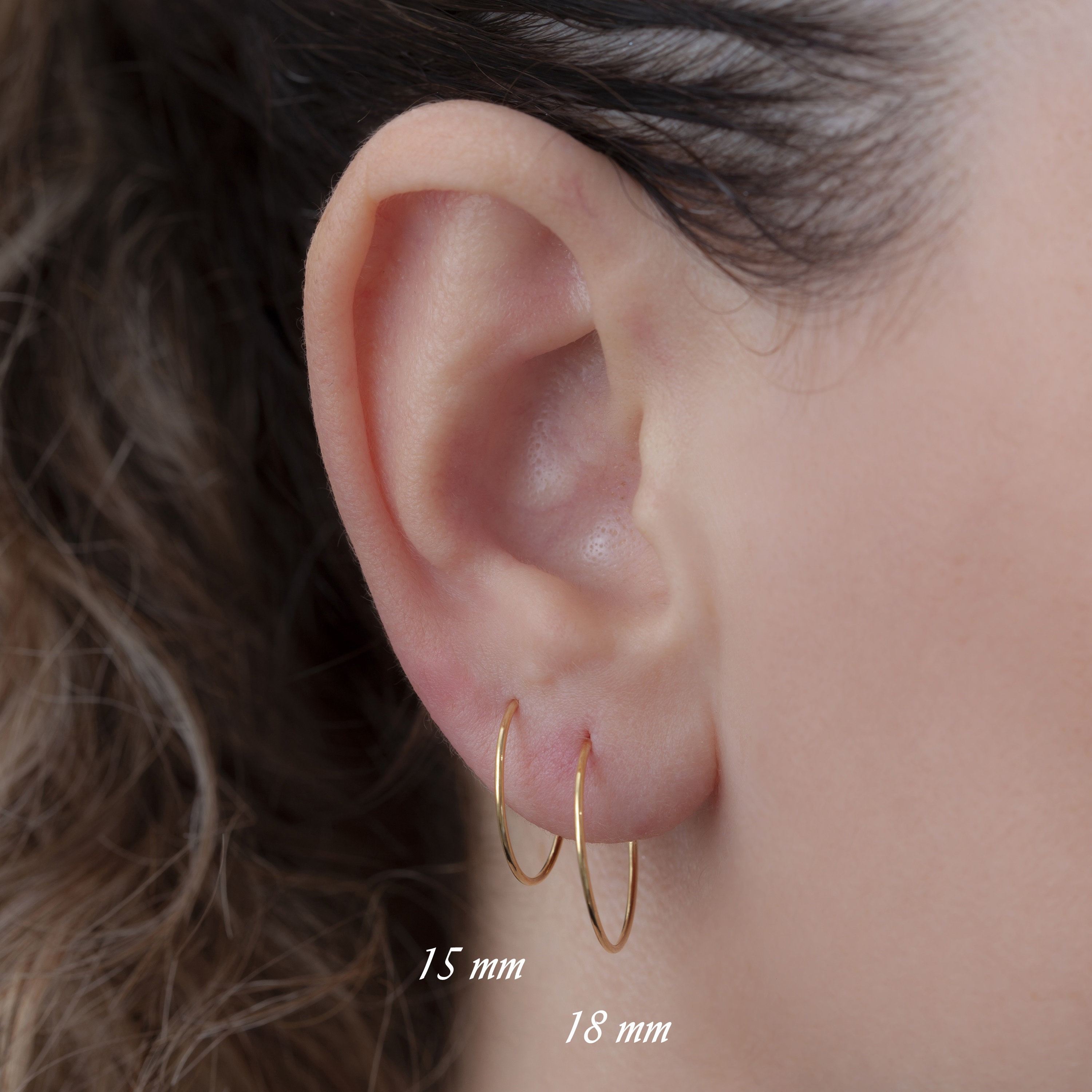 Thick Gold Hoops, Silver Small Cute Huggie Earrings, Thickness 20