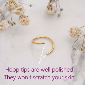 Silver Hoop Style Earrings, Small Hoop Earrings, Cute Cartilage & Helix Earrings, Thickness 22 Gauge (0,65mm), Diameter Options 4mm to 12mm