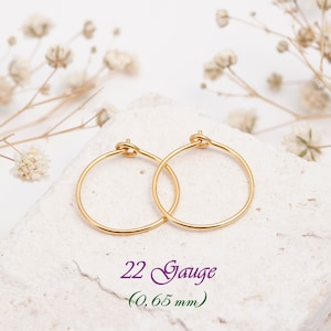 Kleine Gold Huggie Ohrringe, Silber Kleine Ohrringe, Dicke 22 Gauge (0,65mm), Hypoallergene kleine Reifen, Innendurchmesser Optionen 8mm bis 18mm