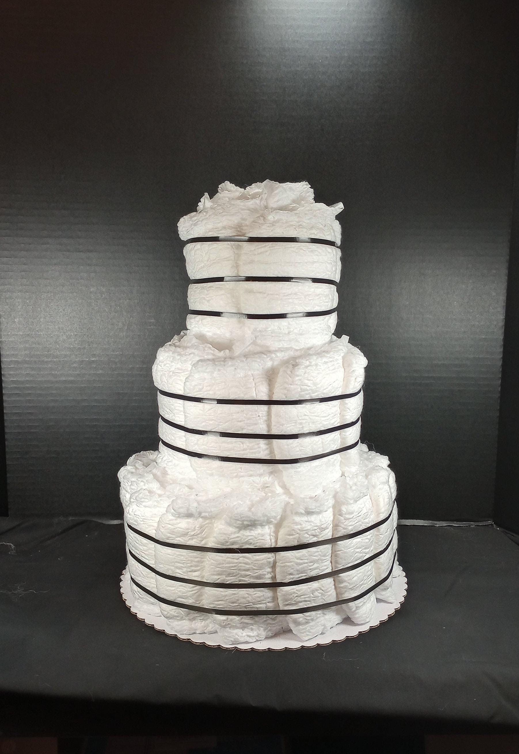 Undecorated Adult Diaper Cake: 3-tier Gag Gift