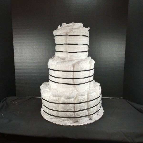 Adult Diaper Cake, Undecorated - YOU Decorate! Great For Birthday Gags, Over The Hill Joke Gift!