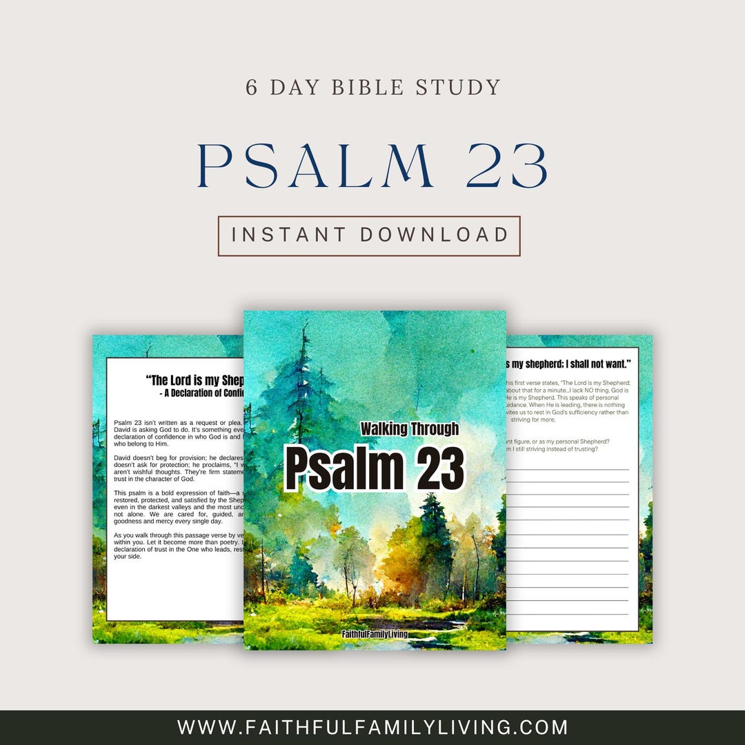 Psalm 23 Bible Study Journal, 6-day Devotional, Scripture Scripture ...