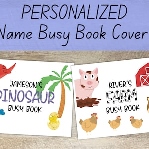 Personalized Name Busy Book Cover | Printable Custom Learning Binder | Fun Learning Activity For Kids | Educational Preschool Activity Page