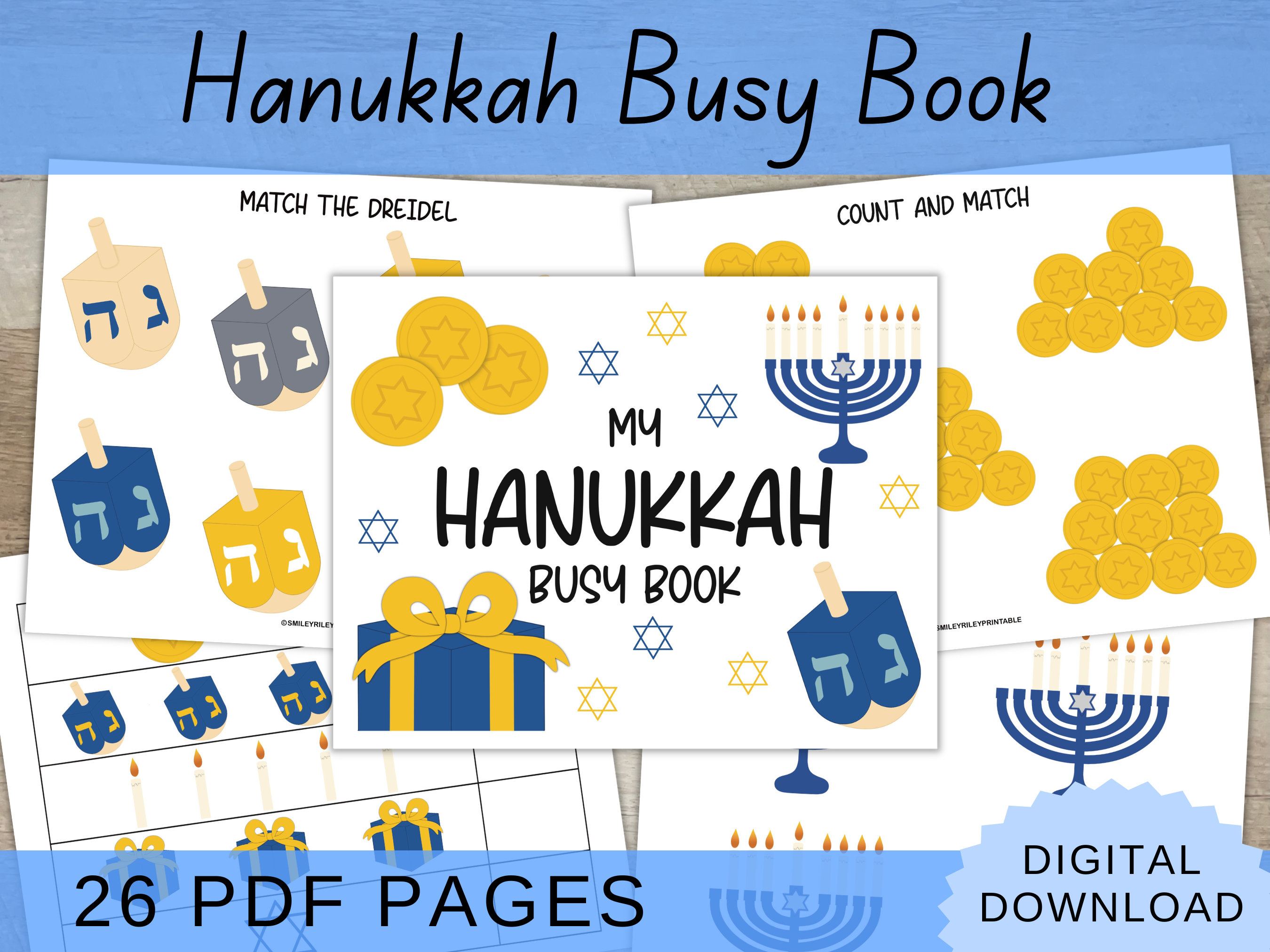 Hanukkah Libro ocupado imprimible / Judío imprimible divertido actividades  de aprendizaje para niños / Carpeta de aprendizaje para niños pequeños / Actividad  preescolar educativa - Etsy México, image size:2700x2025