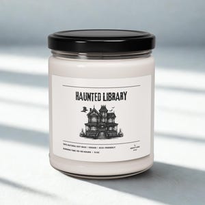 Haunted Library Soy Candle, Halloween Scented Candle, Spooky Candle Halloween Decor Gifts for Readers Book Lover Gift Bookish Library Candle