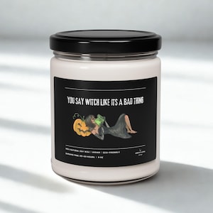 Witch Candle Funny Halloween Decor Witchy Candle Gift for Her Dark Academia Scented Candle Aesthetic Dark Gothic Book Candle Victorian Gift