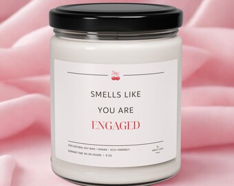 Newly Engaged Couple Soy Candle Funny Engagement Gift for Her Pink Proposal Party Favor Cute Bride to Be Humor Romantic Fiance Present Idea