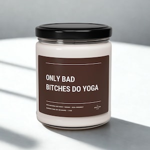 Yoga Gifts for New Yoga Teacher Yoga Lover Candle Funny Yoga Instructor Candle Bad Bitches Decor Yogi Friend Gift Yoga Mom Candle for Women