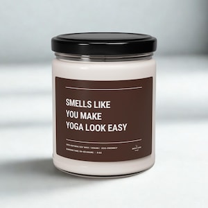Candle for Yogi Funny Yoga Lover Birthday Gift Yoga Instructor Thank You Gift Yoga Teacher Appreciation Gift Brown Yoga Lover Decor for Her