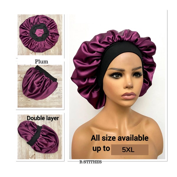 Double Layer 100% Silk Charmeuse sleep cap | Protects your hair from damage | Hair care gift for her | mommy & me