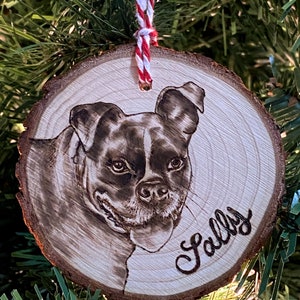 Custom Wood-Burned Pet Portraits on Natural Wood image 6