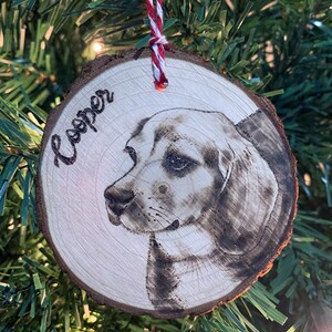 Custom Wood-Burned Pet Portraits on Natural Wood image 3