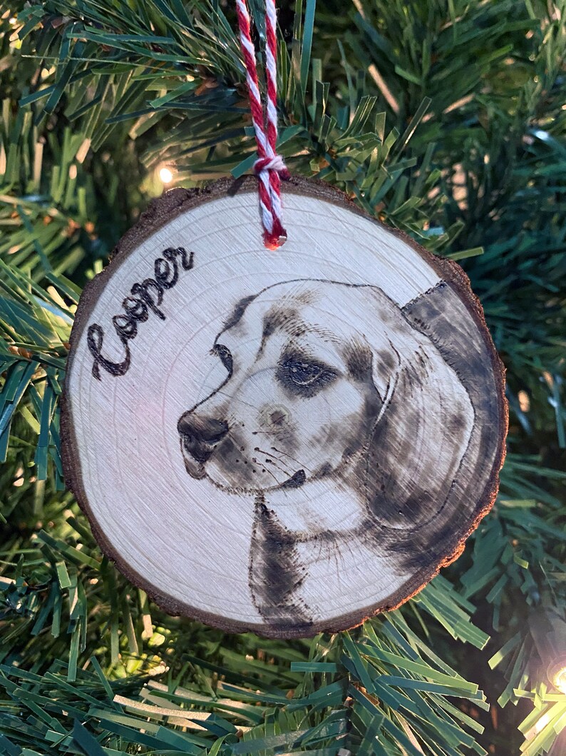 Custom Wood-Burned Pet Portraits on Natural Wood image 3