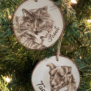 Custom Wood-Burned Pet Portraits on Natural Wood image 2