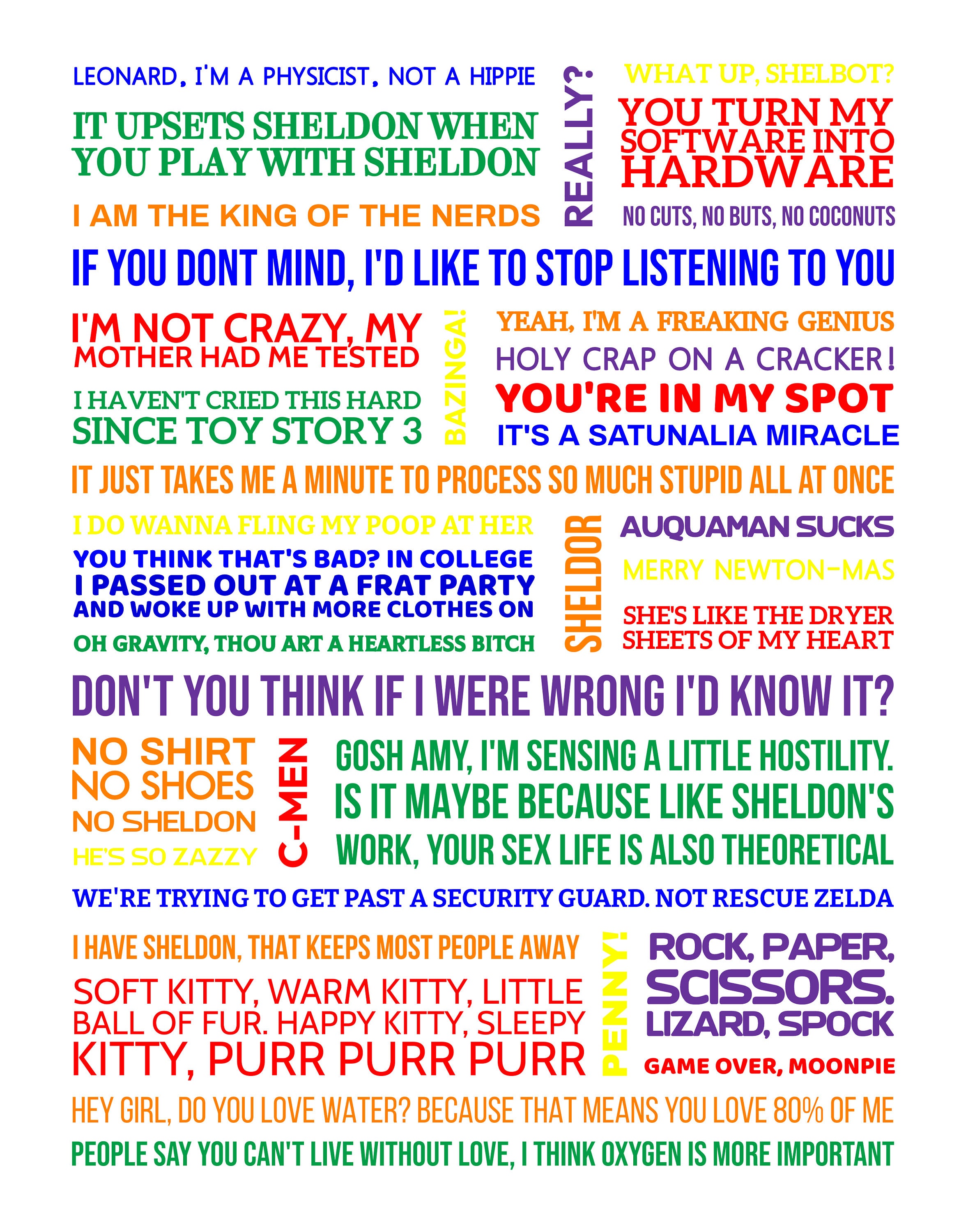 The Big Bang Theory Poster Digital Print Quotes Wall Decor photo