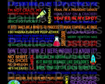 The Big Bang Theory Poster; Digital Print; Quotes; Wall Decor; TV SHOW