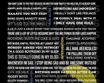 How I Met Your Mother Tv Series Poster, Digital Print, Wall Decor, Tv Series Art, Digital Download, Quotes, Funny Sayings, Wall Art,