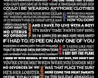 Friends Poster; Digital Print; Quotes; Wall Decor; TV SHOW